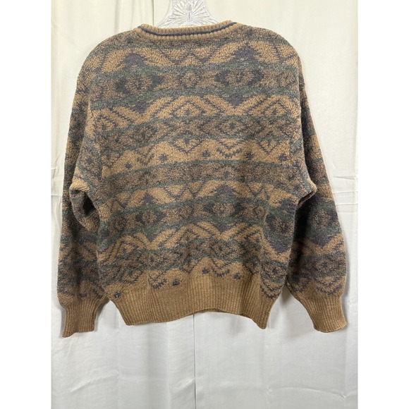 Vintage Robert Banks Sweater Mens XL Wool Geometric Pattern Pullover 90s - Picture 5 of 6